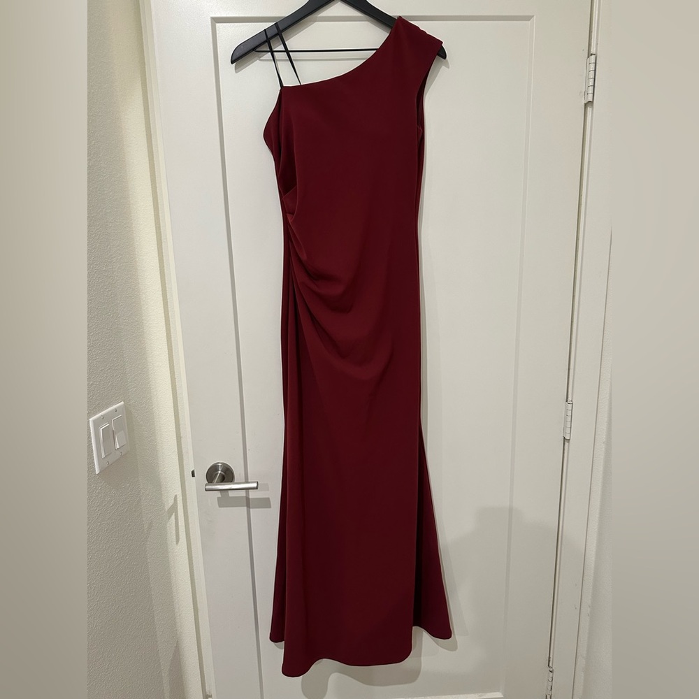 BHLDN Gerri One-Shoulder Crepe Dress Gown - Picture 2 of 5